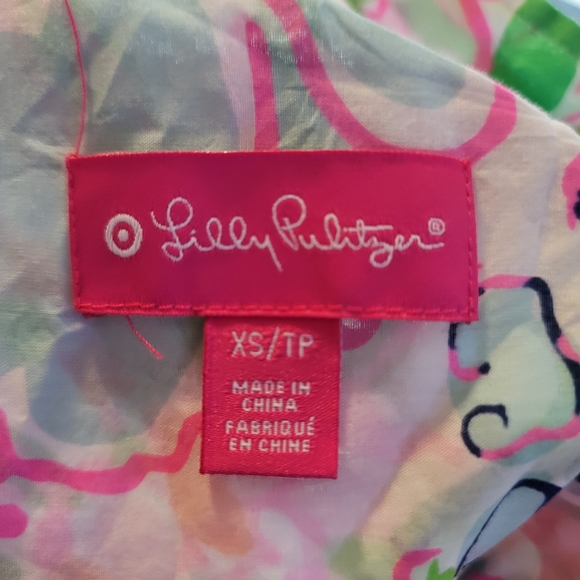 Lilly pulitzer nosey posey neon floral button up shirt size xs 100% cotton. - Picture 4 of 9